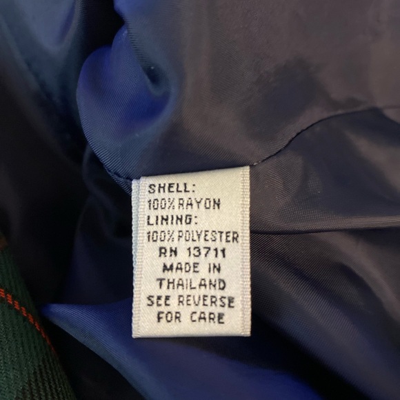 Amanda Smith women vintage plaid buttoned long  blazer pockets Sz 10 green multi - Picture 8 of 9